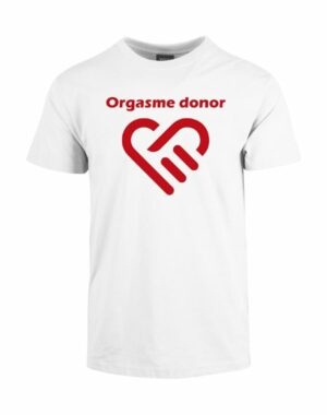 orgasme-donor tshirt hvid